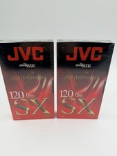 JVC SX T-120 High Performance Blank VHS Tapes 6 Hour 2-Pack - NEW SEALED