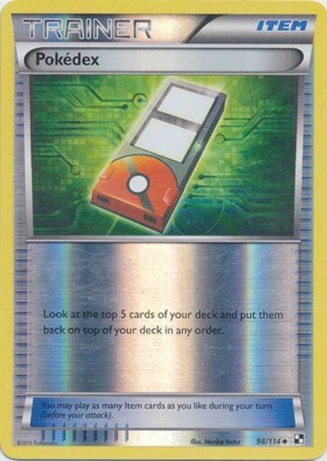 Pokedex - 98/114 - Uncommon - Reverse Holo LP, English Pokemon Black and White