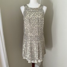 VTG 90s Marc By Marc Jacobs Womens Metallic Cocktail Dress Sz 2 Gold Drop Waist