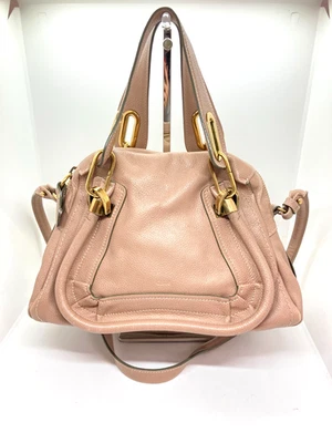sac fourre-tout bandoulière Chloé Paraty 2 voies d'occasion cuir rose chloé f... - Photo 1/4