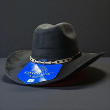 Kid's Toddler Black Suede Wide Brim Cowboy Hat. Sombrero marr n para ni os.