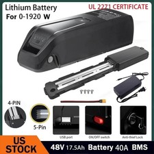 Hailong 48V 17.5Ah Ebike Battery Lithium 4Pin/5Pin For 0-1920W Electric Bike 40A