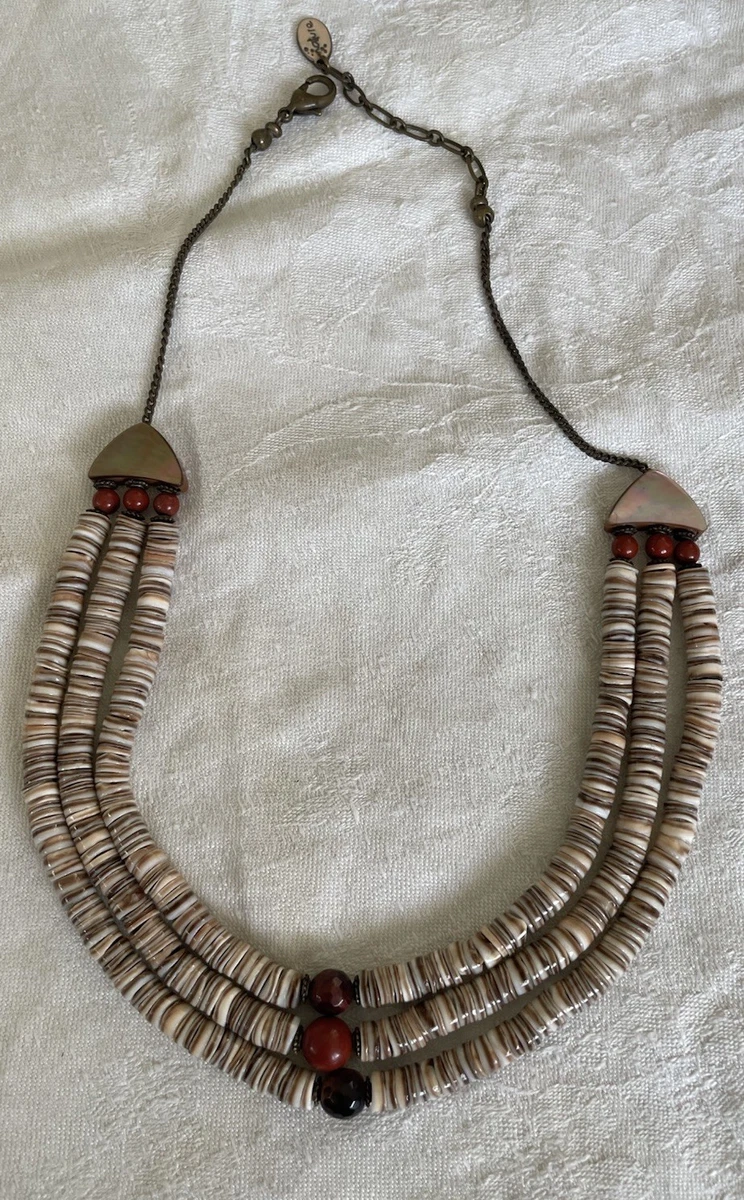 Collier Plastron Vintage Argenté Avec Pierres Naturelles - Modèle 3543 - Occasion Impeccable