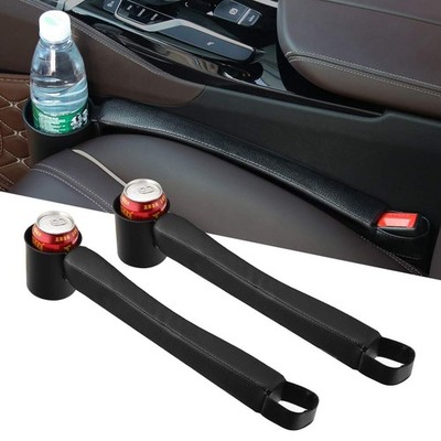 Supin 2 Prices Car Seat Gap Filler Pad PU Leather Console Side Pocket Black 