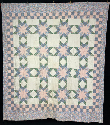 Vintage handgefertigte schöne Doppel Sterne Muster bunte Decke 94,4x80,3 Zoll
