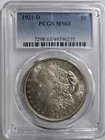 1921 D Morgan Silver Dollar PCGS MS63 Better Date/Mint