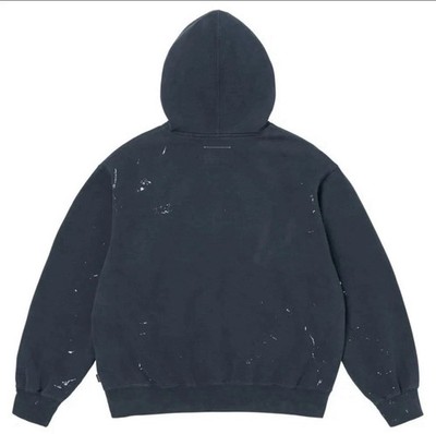Supreme MM6 Maison Margiela Box Logo Zip Up Hooded Sweatshirt Navy