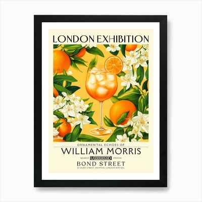 Aperol Spritz Cocktail Druck Willia gerahmt Wandbild Poster Leinwanddruck Bild