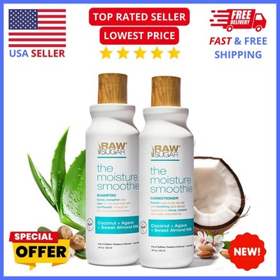 Raw Sugar Moisture Smoothie Shampoo Conditioner Set Vegan Hydrating Hair Care