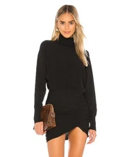 Lovers and Friends REVOLVE Kiana Ruched Skirt Classy High Neck Sweater Dress S