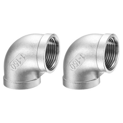 2 Stk 90° Edelstahl NPT 1'' Gewindeadapter, für Wasserrohr/Luftschlauch