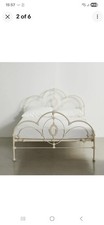 Urban Outfitters Double Ivory Metal Bed Frame complete with Memory foam Mattress
