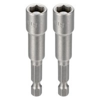 "2X 8Mm Stecknuss 1/4\" 2.56\" Grau Magnetisch"