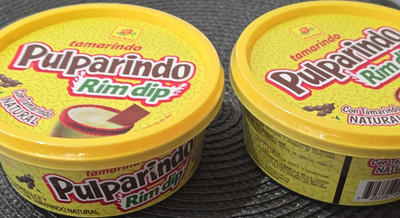 Pulparindo Rimdip Tamarind Candy Rim Dip Tub 250 g (2 Pack) Mexican, Alcohol