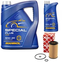 MotoröL Set Mannol 10W-30 API SN 6 Liter + ÖLfilter FüR Mercedes E-Klasse W210
