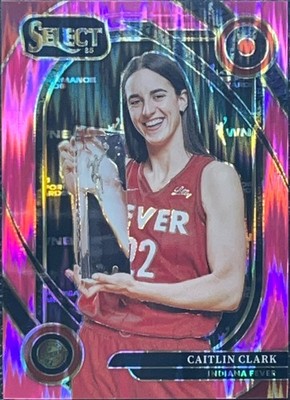 Caitlin Clark 2025 Panini Select Courtside Pink Flash Prizm #242 Fever ROY