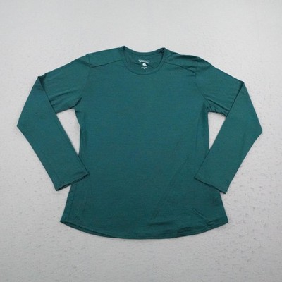SEGMENTS Shirt Womens Large Green Merino Wool Base Layer Performance Hiking