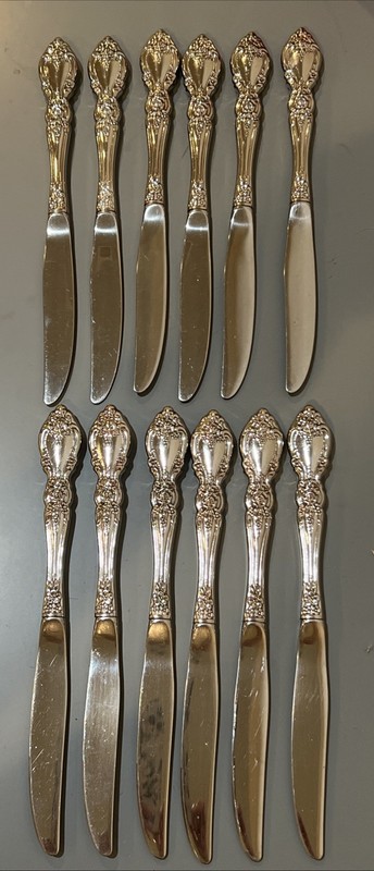 12 Oneida OCO WORDSWORTH Dinner Knives USA Glossy Stainless Steel Flatware