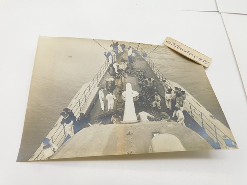 Top Foto 1910 Kaiserliche Marine S.M.S Hertha in Holandsfjord Norwegen f2