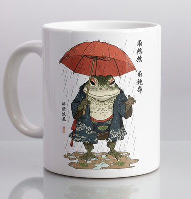 Ukiyo-e Froschschirm Tasse, japanische Kröte Kunst Weihnachtsgeschenk, einzigartiges Weihnachtsgeschenk