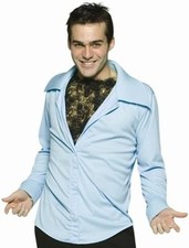 Hairy Chest Shirt 70's Disco Man Retro Funny Fancy Dress Halloween Adult Costume