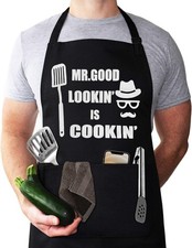 Aprons for Men, Mens Apron, Funny Chef Mr. Good Lookin' is...