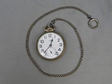 Elgin 10K Rolled Gold Plated Pocket Watch 575 15 Jewel Runs 1950 16s