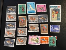Singapore Stamps Mixed Lot 1960s–1970s Used Singapore Malaya Fauna