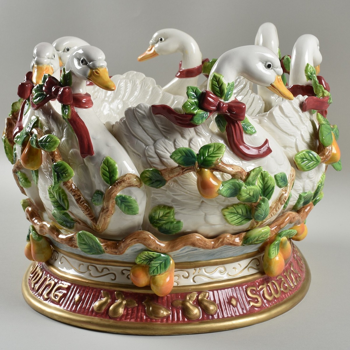 12 Days of Christmas Fitz and Floyd Swans a' Swimming Centerpiece