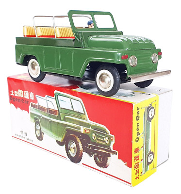 China MF-959 Beijing MILITARY ARMY JEEP BJ-212 Tin Friction Toy Car MIB`65 RARE!