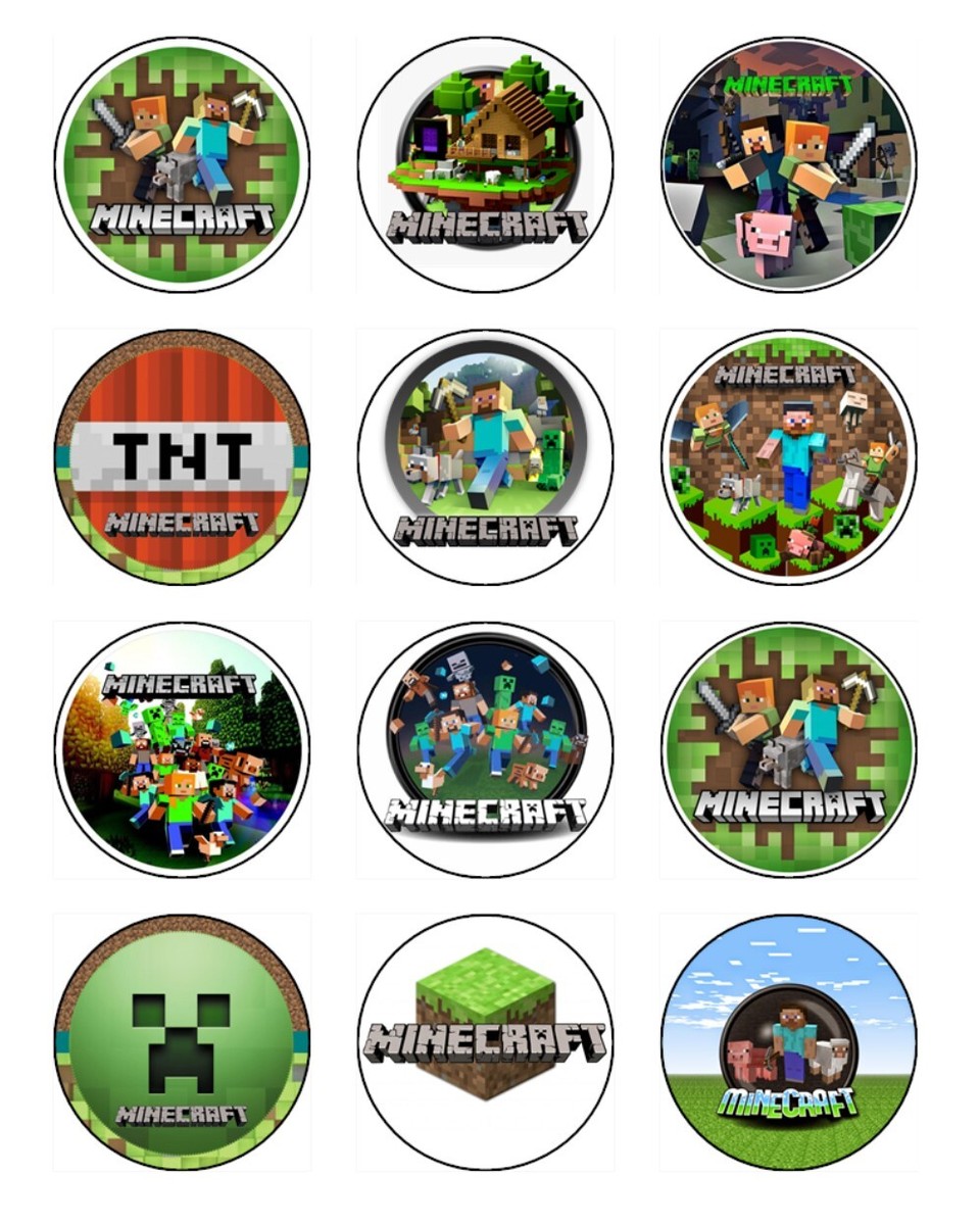 Mine craft Cupcake Toppers Edible Icing Birthday Cake Gaming Decorations (12) | eBay mine-craft-cupcake-toppers-edible-icing-birthday-cake-gaming-decorations-12-ebay