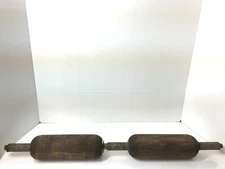 Vintage Wood Rollers On 28" Shaft 3" Wide Boat Dock Marine Mover