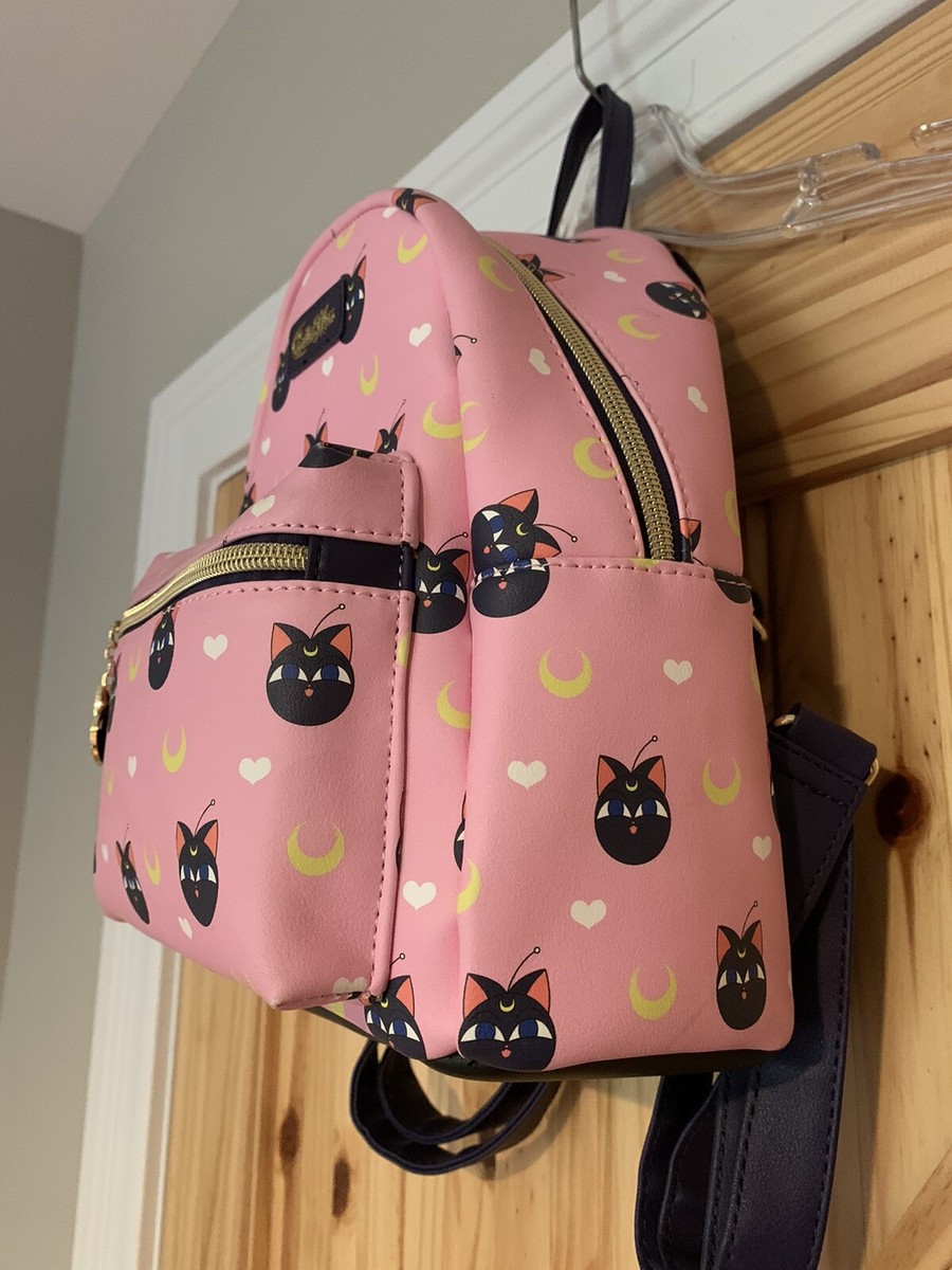 Loungefly Sailor Moon Luna P Mini Backpack Cat Charm Faux  display picture 2