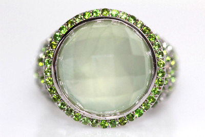 Prehnit / Chromdiopsid / Silber Ring