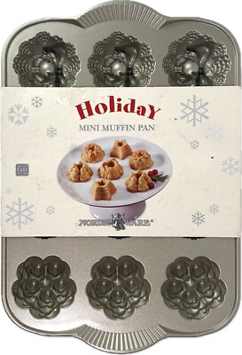 Nordic Ware 12 Bundt Cupcake Holiday Mini Muffin Heavy Cast Aluminum Pan
