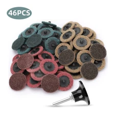 46PCS 2" Roll Lock Sanding Discs Die Grinder Quick Change Disc Set W/ 1/4 Holder
