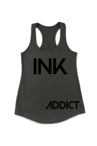 BRAND NEW InkAddict WOMENS INK Tank Top DARK GREY / BLACK XSMALL ...