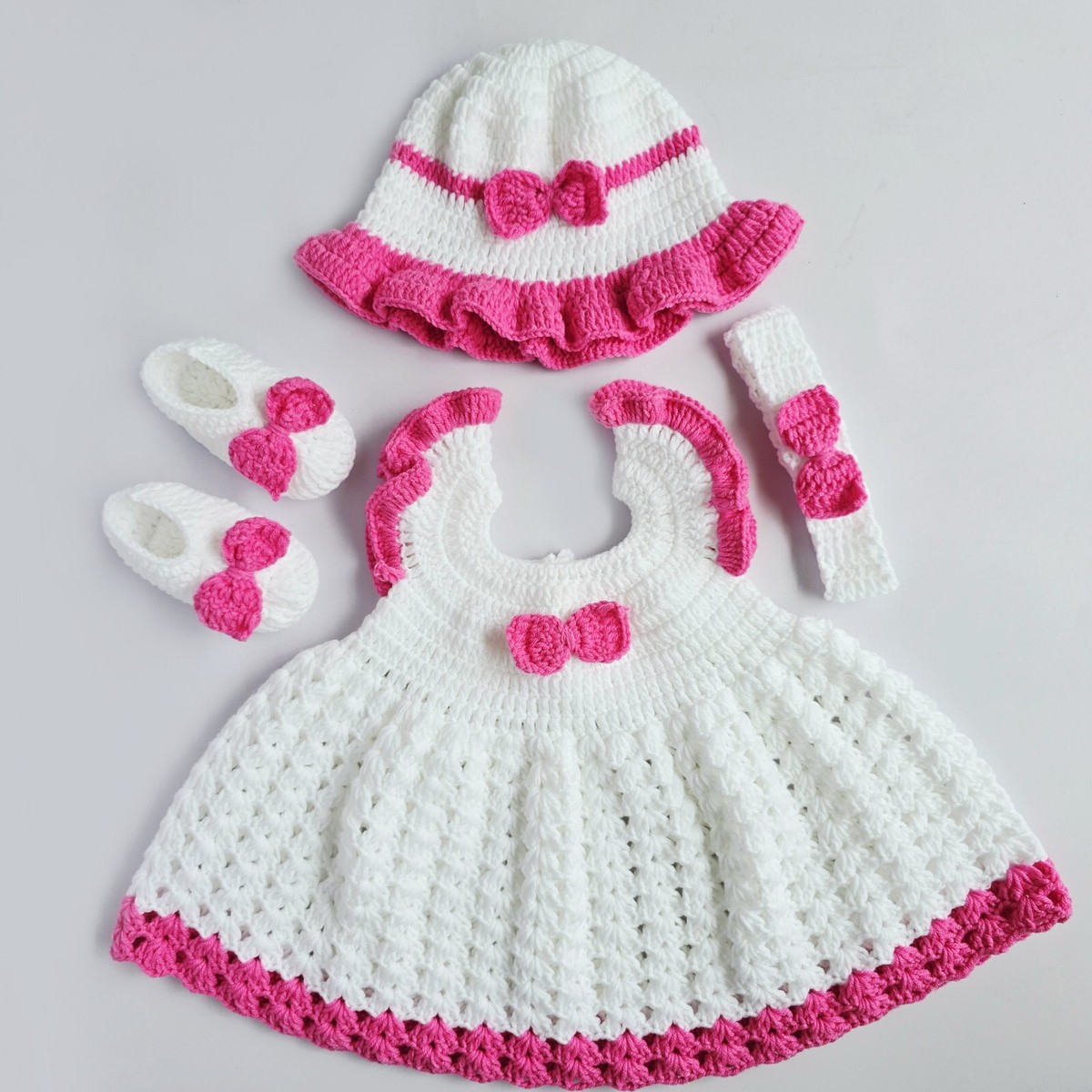 0-3 Month Baby Girl Soft Handmade Crochet Dress Kids Frock Shoes Hat Set | eBay 0-3 Month Baby Girl Soft Handmade Crochet Dress Kids Frock Shoes Hat Set | eBay