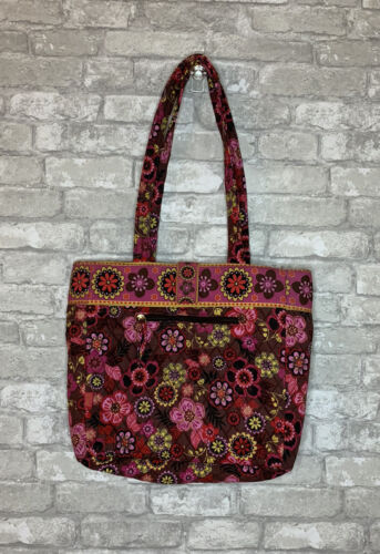 Maggi B Quilted Pink Floral Tote Bag