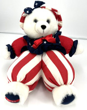 Vintage Dan Dee Liberty Patriotic Bear 12" Sitting 4th of July 1995 Plush
