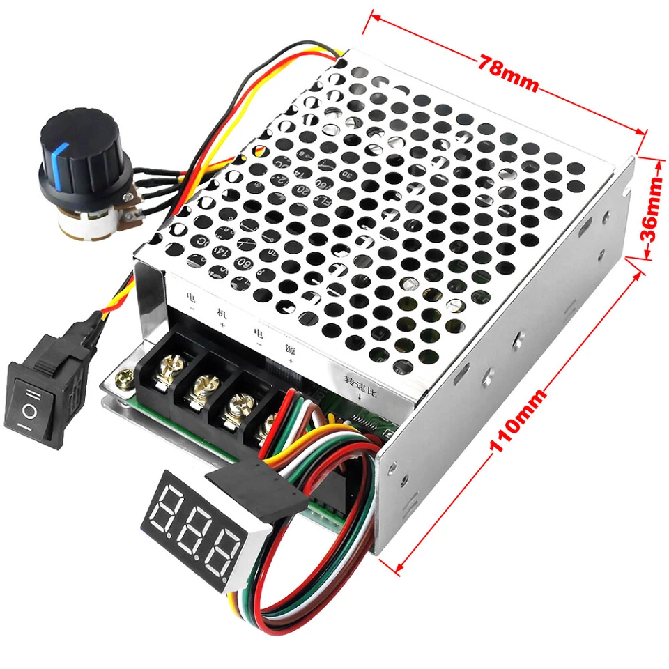 Digital display 10-55V 60A PWM DC Brushed Motor Speed Controller 12V 24V 36V 48V - Image 4 of 4