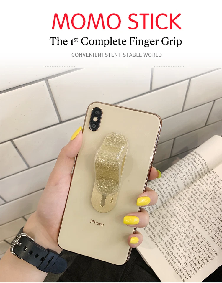 Handy Fingerhalter MOMOSTiCK Halterung Ständer Smartphone Ring Griff Ultradünn - Bild 2 von 4