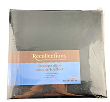 Recollection Black Scrapbook Album w 10 Pages Post Bound Expandable CD Pocket