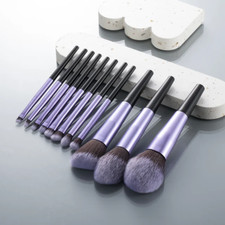 11pcs High-Quality Soft Synthetic Fur Makeup Brush Set For Beginners / Advanced