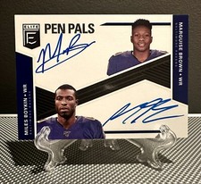 2019 Elite MARQUISE BROWN BOYKIN Rookie Auto Pen Pals Blue Ink RC🔥Ravens Chiefs