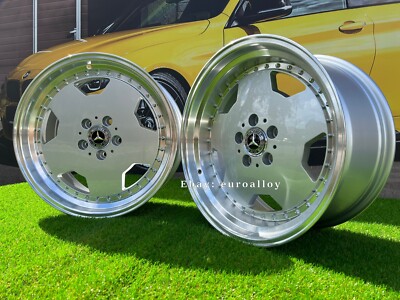4 x 18 Inch 5x112 Monoblock Style Silver Polished Wheels: Fits For Mercedes-Benz