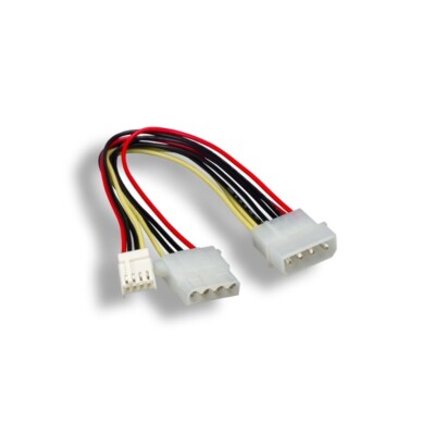 8'' 4 Pin Molex to Molex + 3.5'' FDD Y Splitter DC Power Cable Adapter 18CM PC