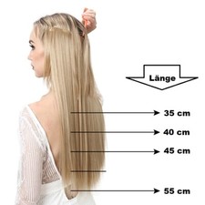 Haarverlängerung Kunsthaare Extensions Unsichtbares Band 55 cm + Gratis Kamm