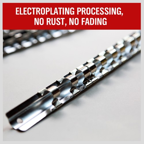 3 Socket Holder Sliding Rail Tray Organizer 1/4" 3/8" 1/2"Mountable Steel Rack - Picture 5 of 8