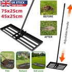 Garden Lawn Levelling Rake Lute Landscaping Top-Dressing Tool Adjustable Handle
